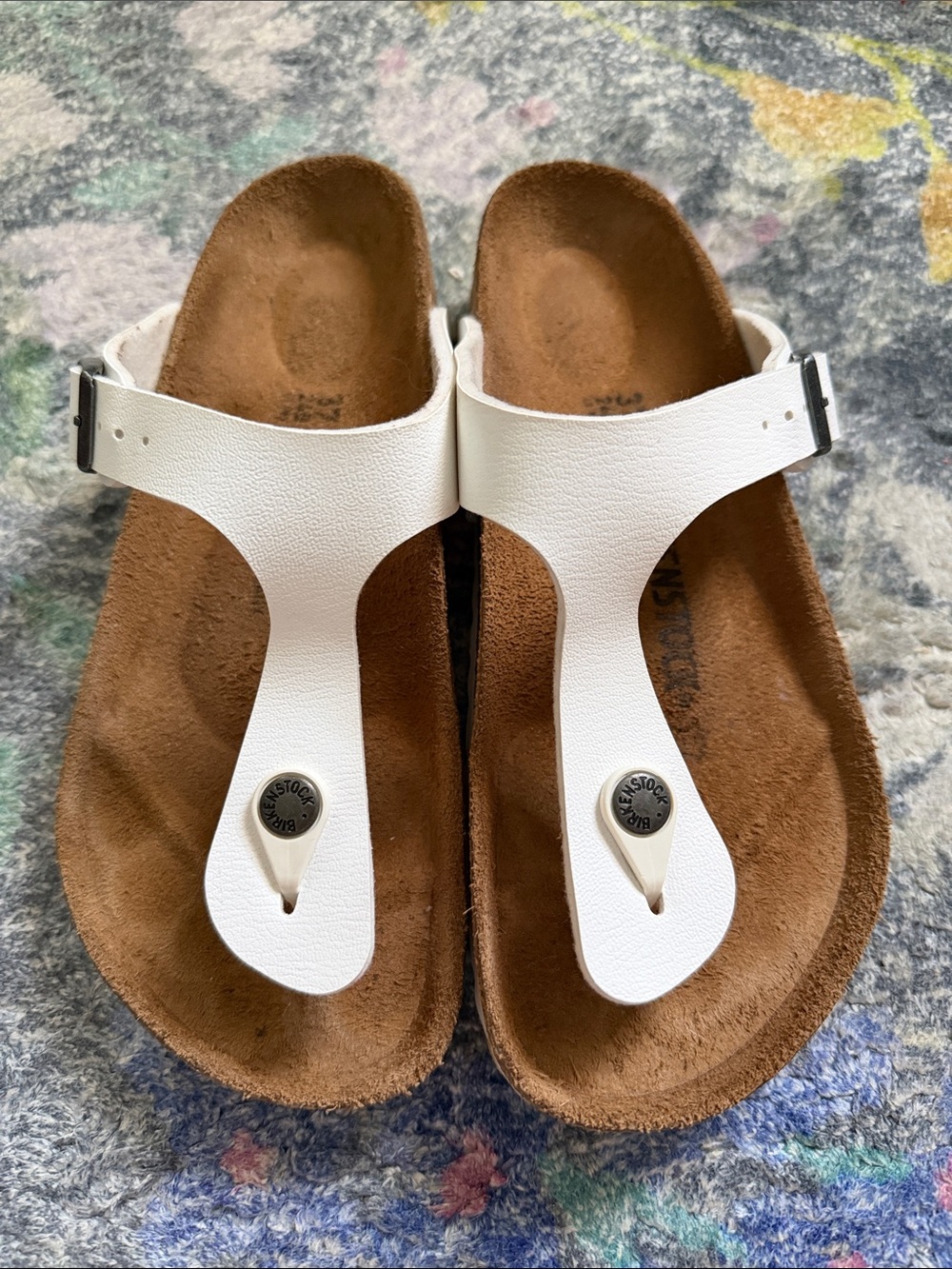 Birkenstock White Gizeh Thong Sandals